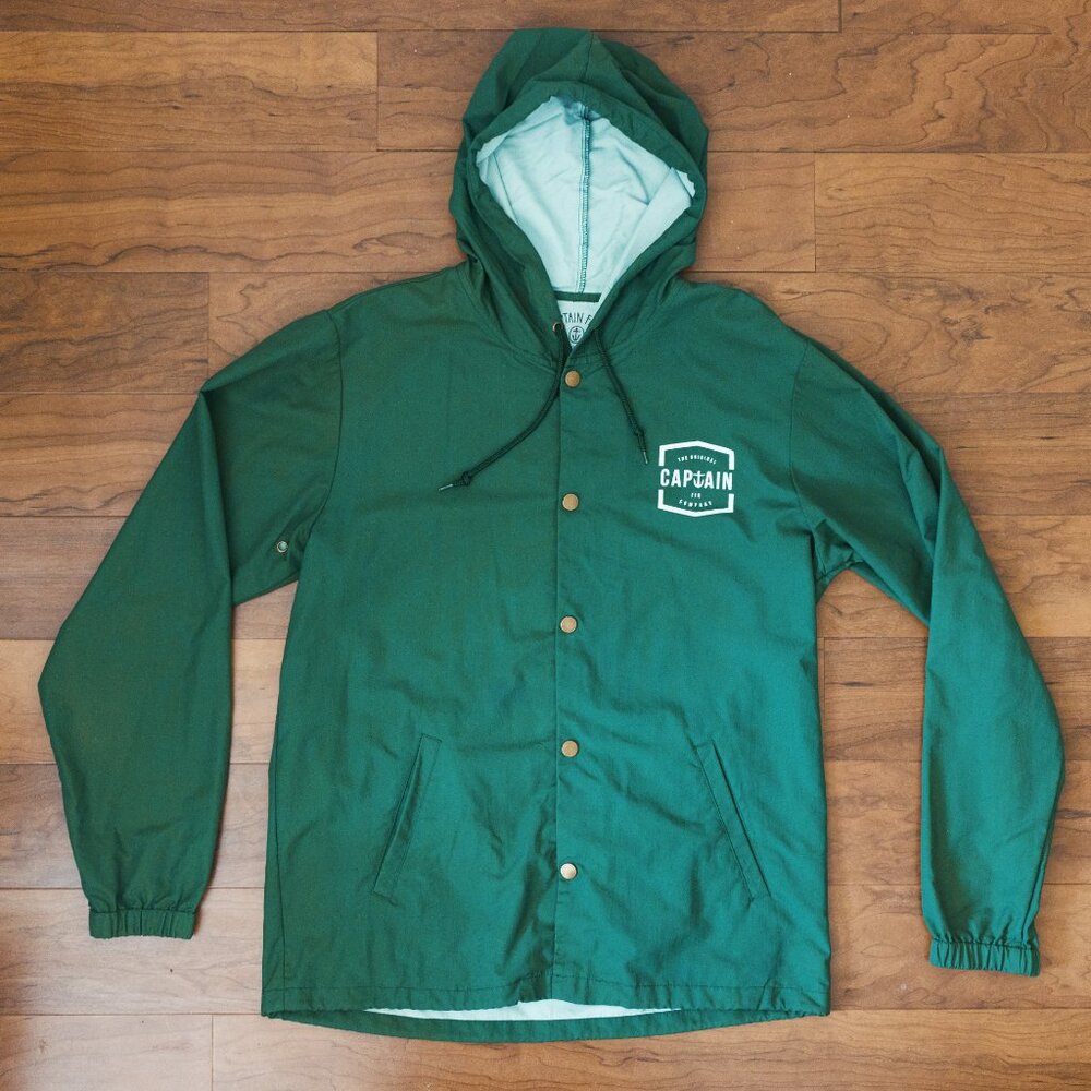 The Original Captin Fin Company Windbreaker Jacket Green Size Large